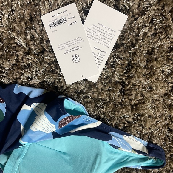 Athleta Swimsuit Seychelles One Piece Hero Bloom Dress Blue NWT Size XSS - Picture 7 of 7